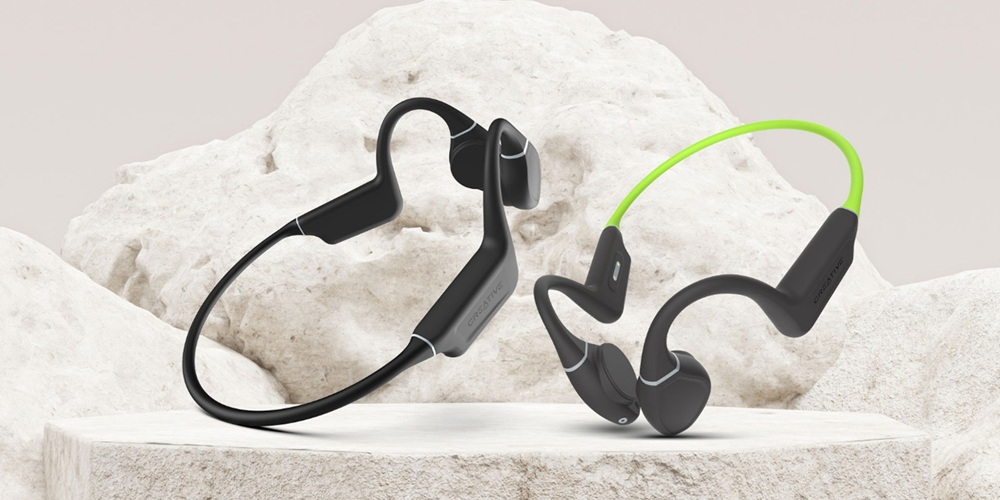 Słuchawki bezprzewodowe Creative Outlier Free Plus Bluetooth 5.3 szaro-zielone  pod skosem